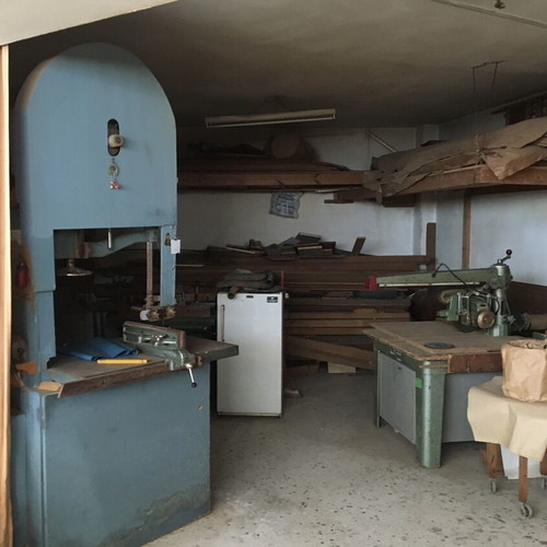 Woodworking machines used, radial, bandsaw, AEG polisher compressor