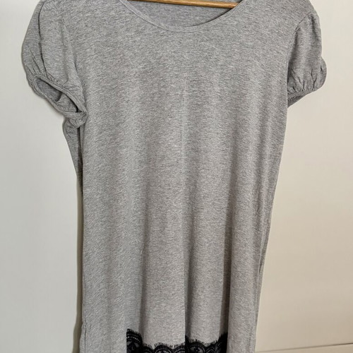 Dress with lace hem, size S, gray, used, Charly