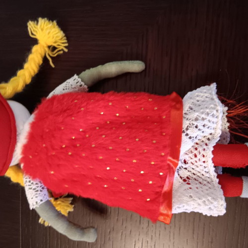 Handmade doll used, soft, 13 cm length