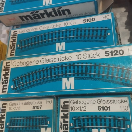 Marklin HO track lines used, approx. 180 pieces with metal base