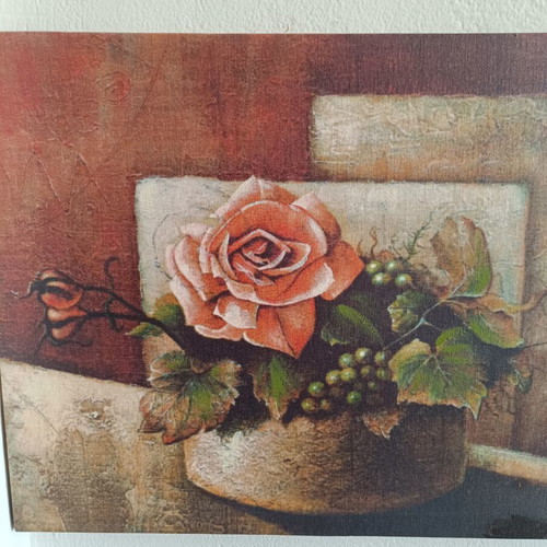 Decorative canvas painting with rose theme used, 35×45 cm