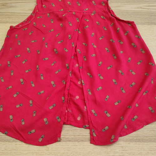 Bershka Y2K sleeveless shirt fuchsia with pineapple print