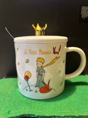 Le Petit Prince mug with lid and spoon new