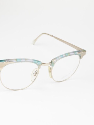 Robert La Roche eyeglasses new, vintage 80s, gold matte and turquoise