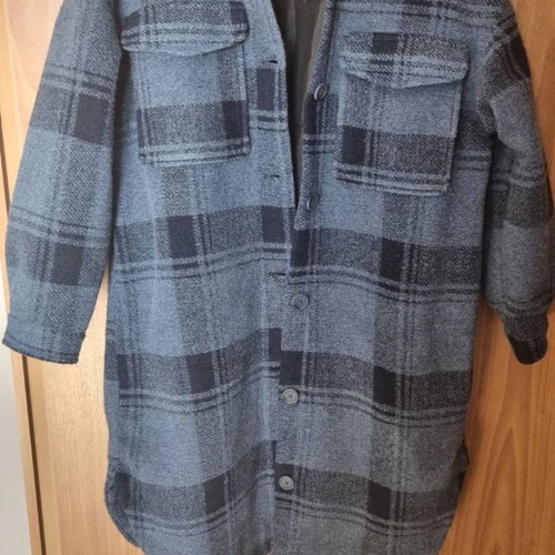 Checked oversized coat new, size XS fits up to XL