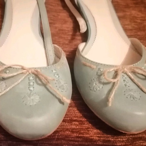 Zara women's turquoise ballerina shoes like new