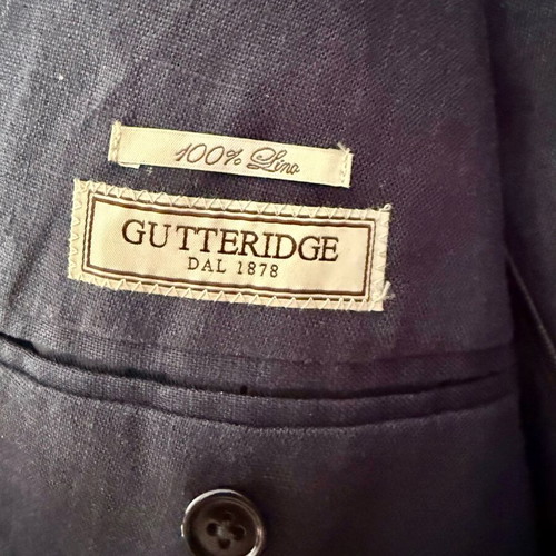 Gutteridge double-breasted linen jacket blue like new, size 48