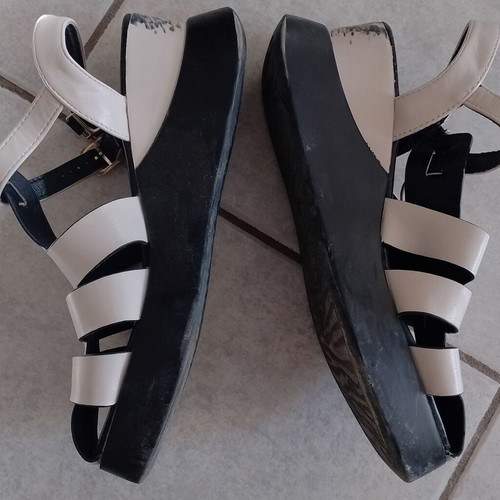 Women's sandals platform size 39 used, white