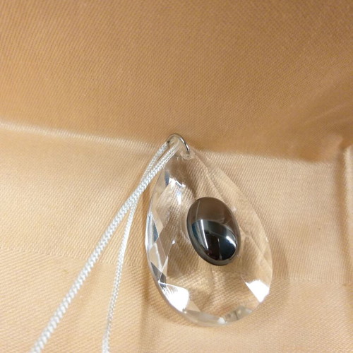 Necklace with glass teardrop