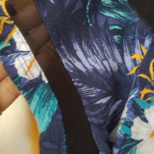 H&M floral dress with sheer panels like new, blue and purple