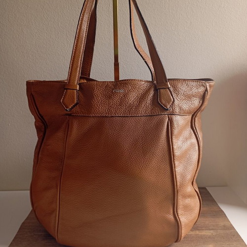 NAK leather shoulder bag used, brown