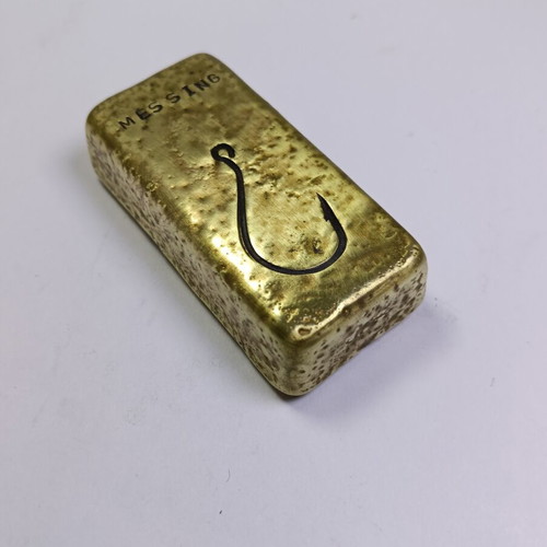 Brass bar used, 293 grams, collectible with hook stamp