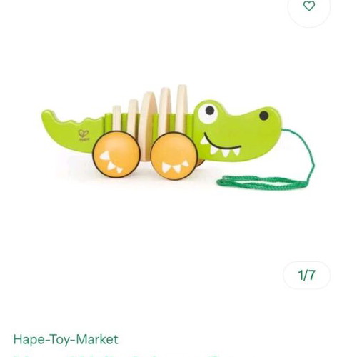 Hape pull along crocodile toy like new