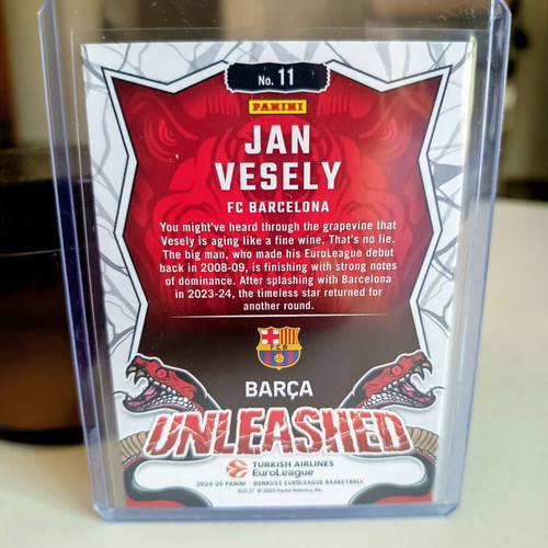 Jan Vesely Unleashed Blue Panini Donruss EuroLeague Basketball Card 41/49 like new