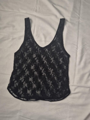 Top semi-transparent lace size S black like new