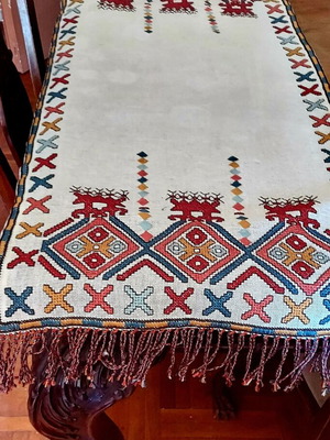 Handmade Cretan Embroidered Table Runner like new