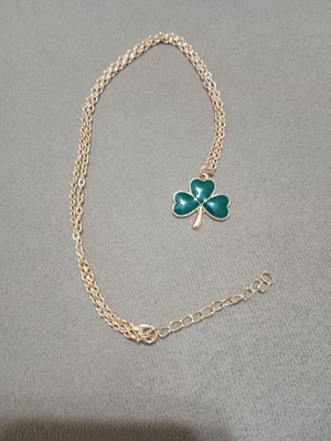 Panathinaikos Shamrock Necklace new, green and gold