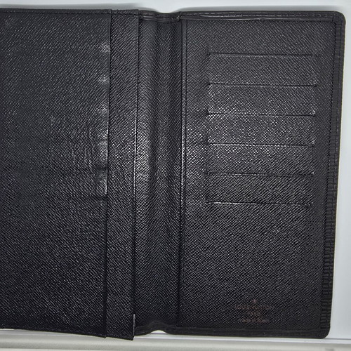 Louis Vuitton leather wallet used, black