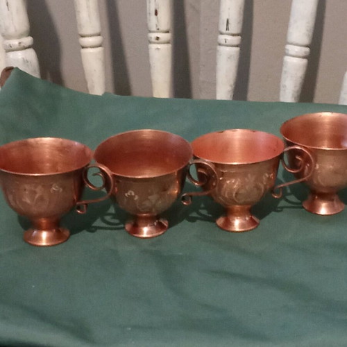 Copper coffee set like new, set of four cups