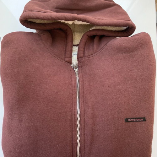 Abercrombie & Fitch fleece jacket XL like new, dark red