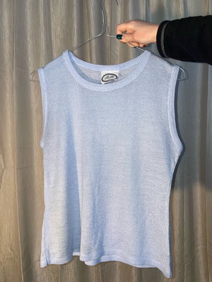 Knitted sleeveless top like new, blue-turquoise, size M