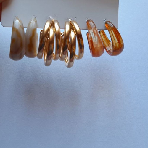 Earring set new from stainless steel and bakelite