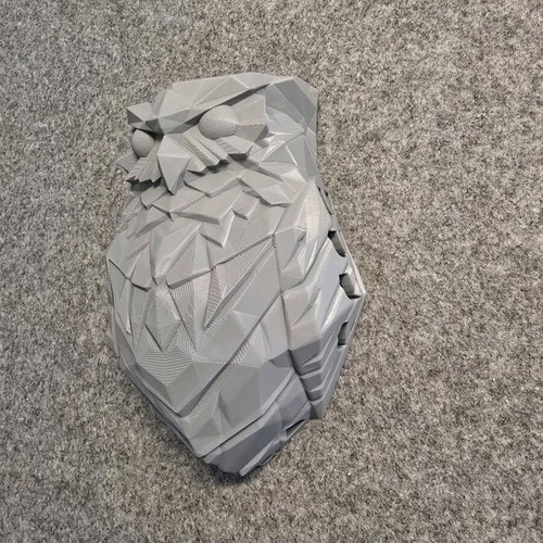 Owl wall light 3d printed, new, gray color