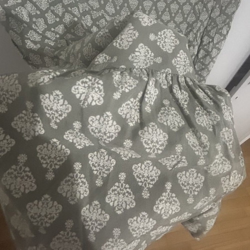 Midi skirt S/M with inner lining like new, white and green