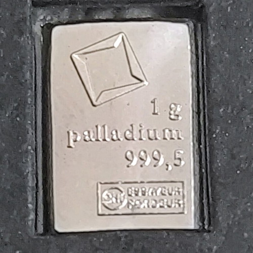 1g Palladium bar 999.5‰ Heraeus