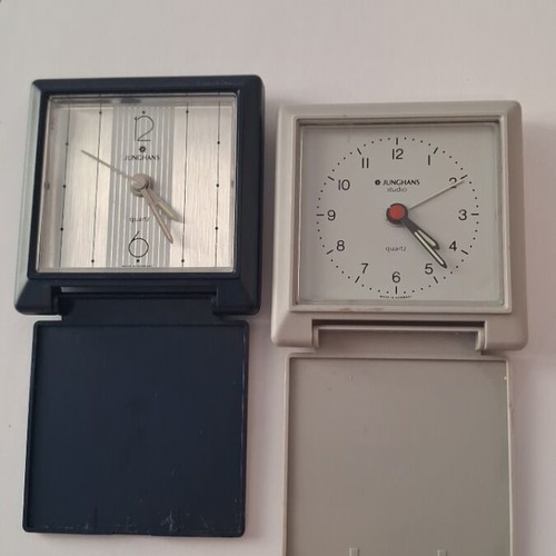 Junghans alarm clocks retro quartz table set of 2 like new
