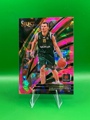 Saras Jasikevicius Courtside Pink Cracked Ice Prizm card EuroLeague 25-26 like new