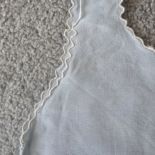 Vintage embroidered baby top used, crepe fabric, circa 1960