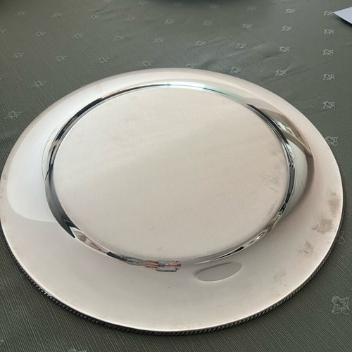 Argentepie silver plated 1000 BE plate used, 40 cm diameter