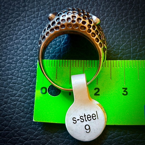 Red-Eyed Leopard Stainless Steel Ring US 9, M FORGE
