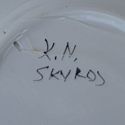 Handmade Skyros plate, 25 cm diameter