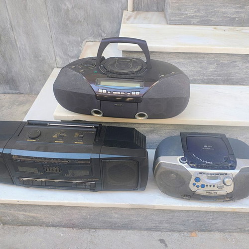 JVC and Philips portable cassette players, set of 3