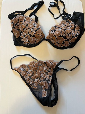 Lingerie set new, black and brown