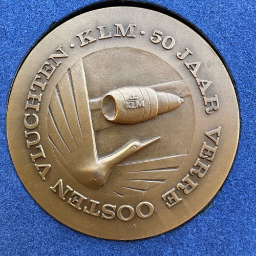KLM 1974 commemorative bronze medal like new