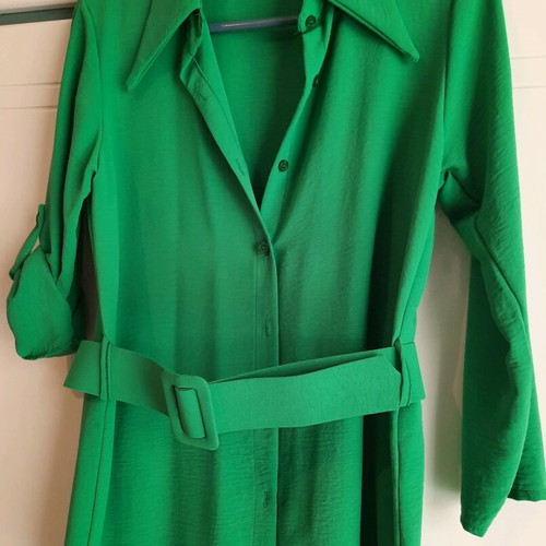 Green shirt with belt one size like new