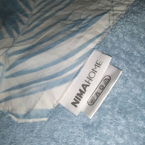 Nima Fougere beach bag 2-sided new, white and turquoise