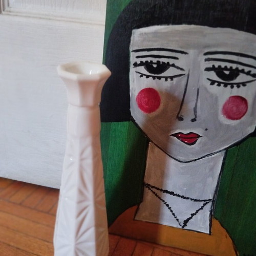 White ceramic vase used