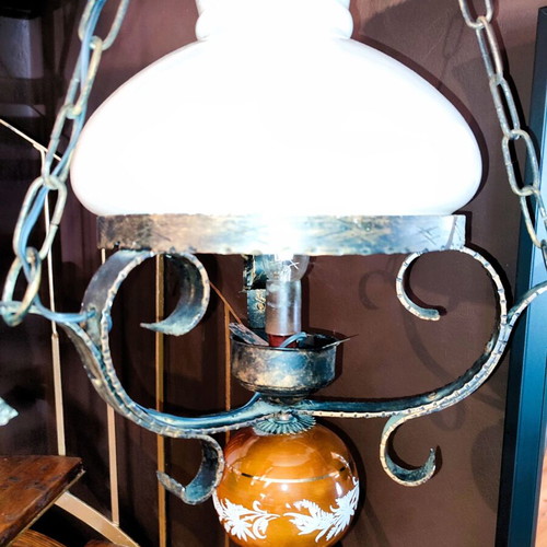 Ceiling light single pendant used, antique, 110cm