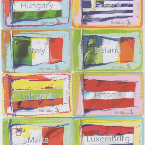 Amimex EU Flags Series Private Phone Cards, 500 print run