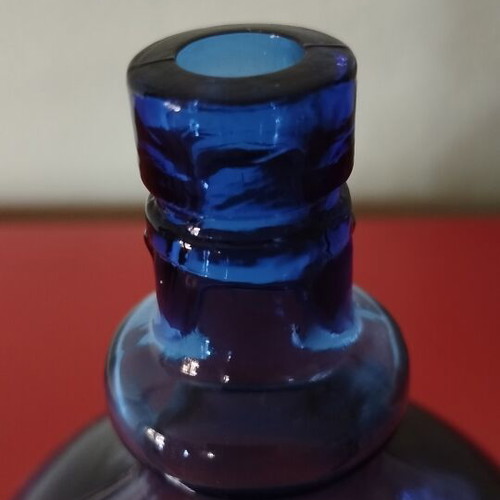 Vintage hand-blown cobalt blue glass bottle like new