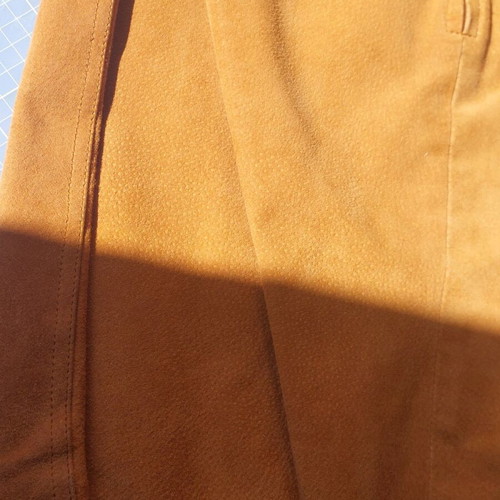 Brandon Thomas Suede Western Skirt used, beige brown, size L