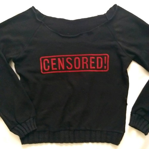 Women's blouse used black casual with red print