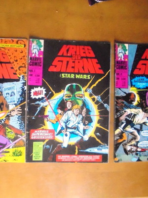 Star Wars German comics used, complete first period set of 3 issues