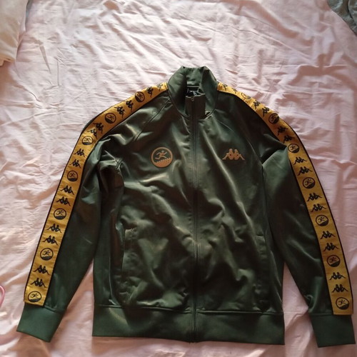 Kappa x Lex tracksuit set, green and yellow, size L