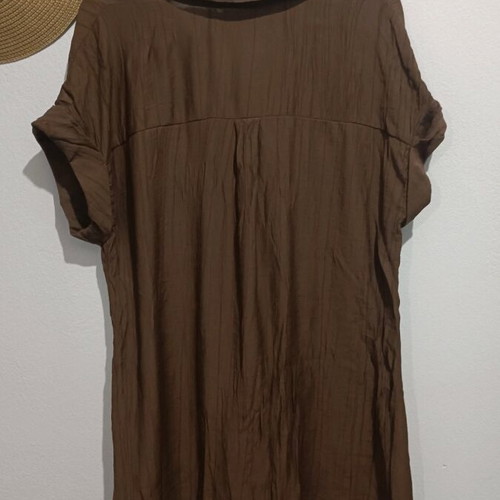 Mango dress brown like new with belt, size L