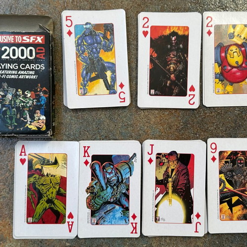 2000AD Comic Sci-Fi Playing Cards used, complete set